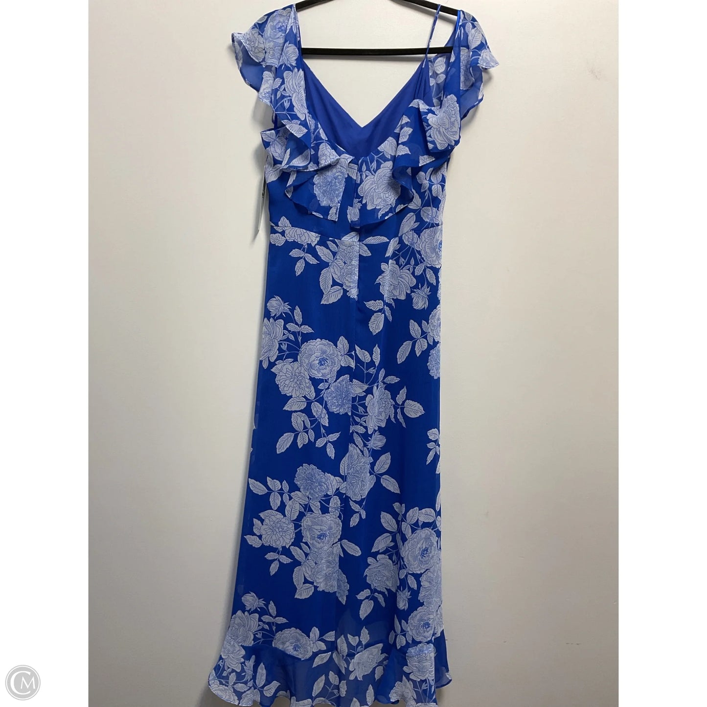 Dress Party Midi By London Times In Blue & White, Size: Xl