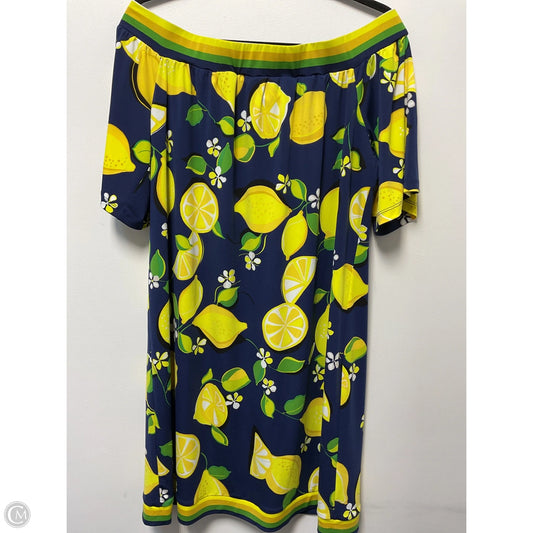 Dress Casual Short By Trina Turk In Blue & Yellow, Size: L