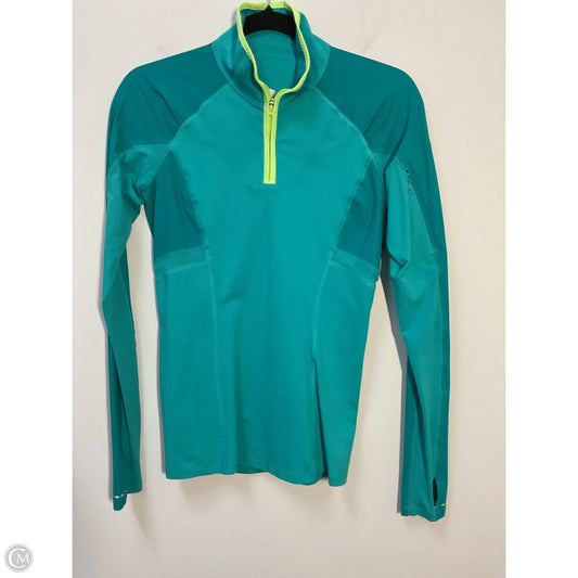 Athletic Top Long Sleeve Collar By Lululemon In Teal, Size: 4
