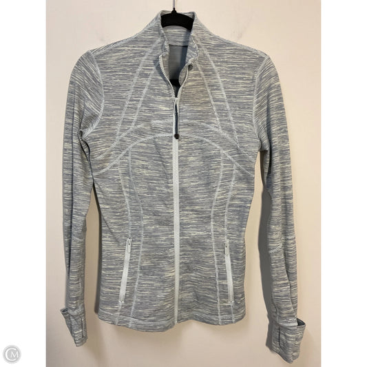Athletic Jacket By Lululemon In Blue & Cream, Size: 6