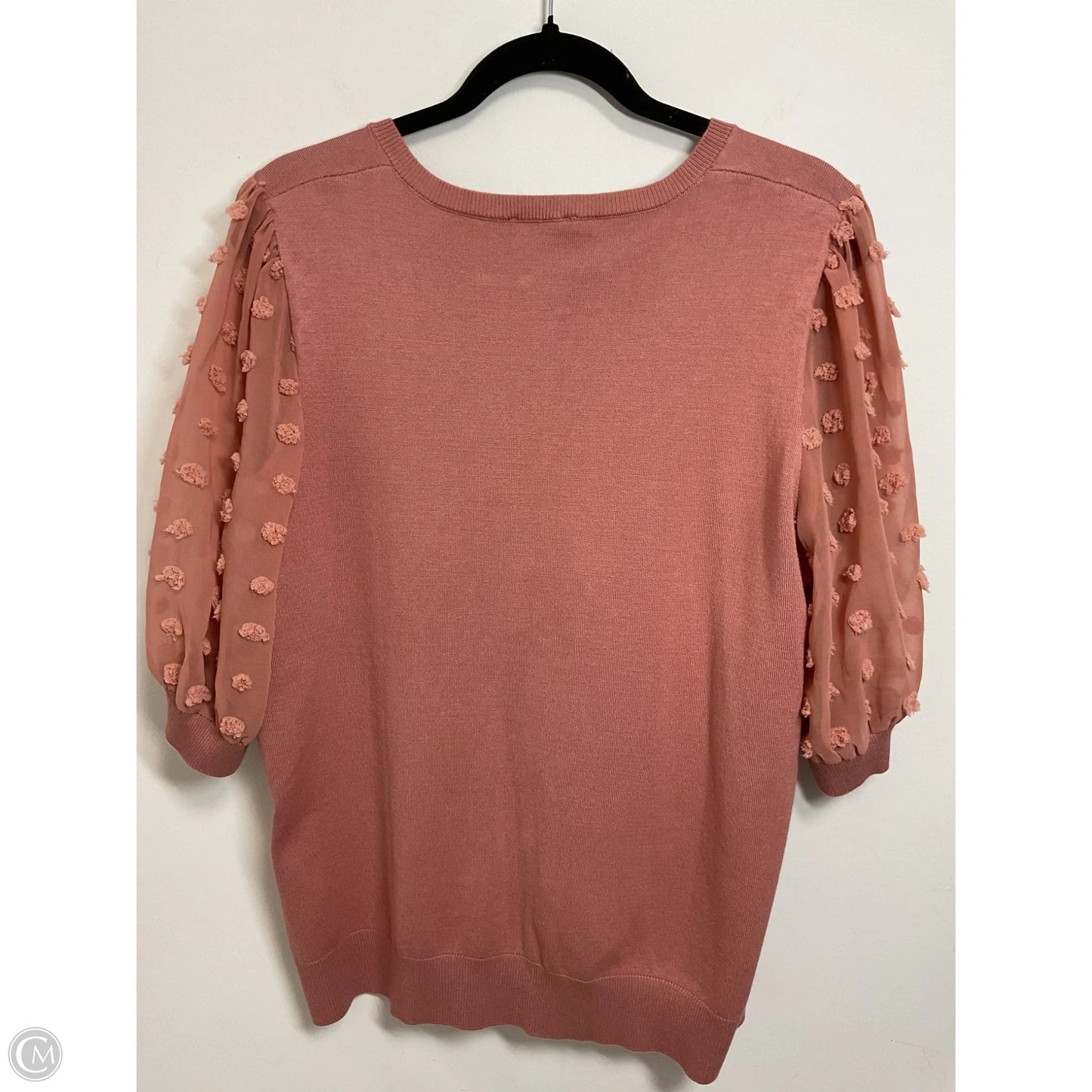 Top Short Sleeve By Adrianna Papell In Coral, Size: L