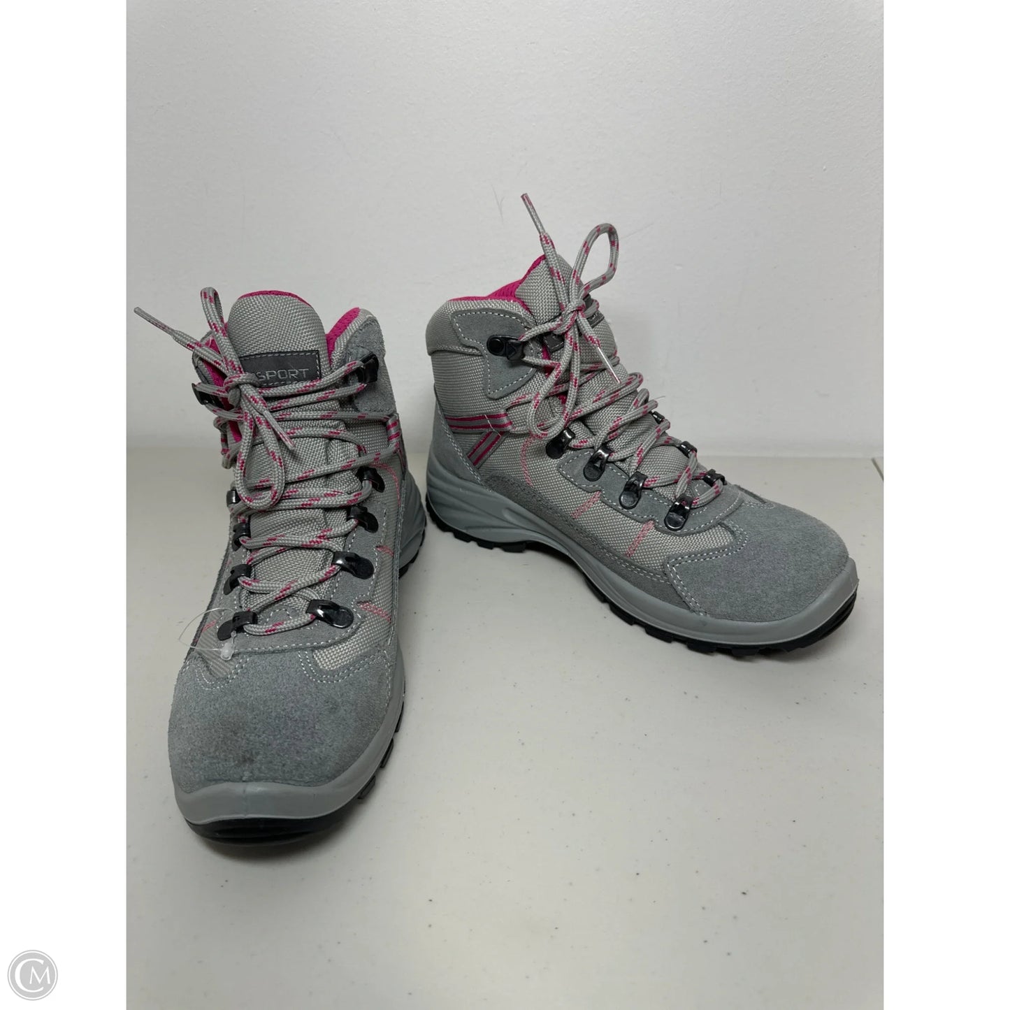 Boots Hiking By Clothes Mentor In Grey & Pink, Size: 6.5