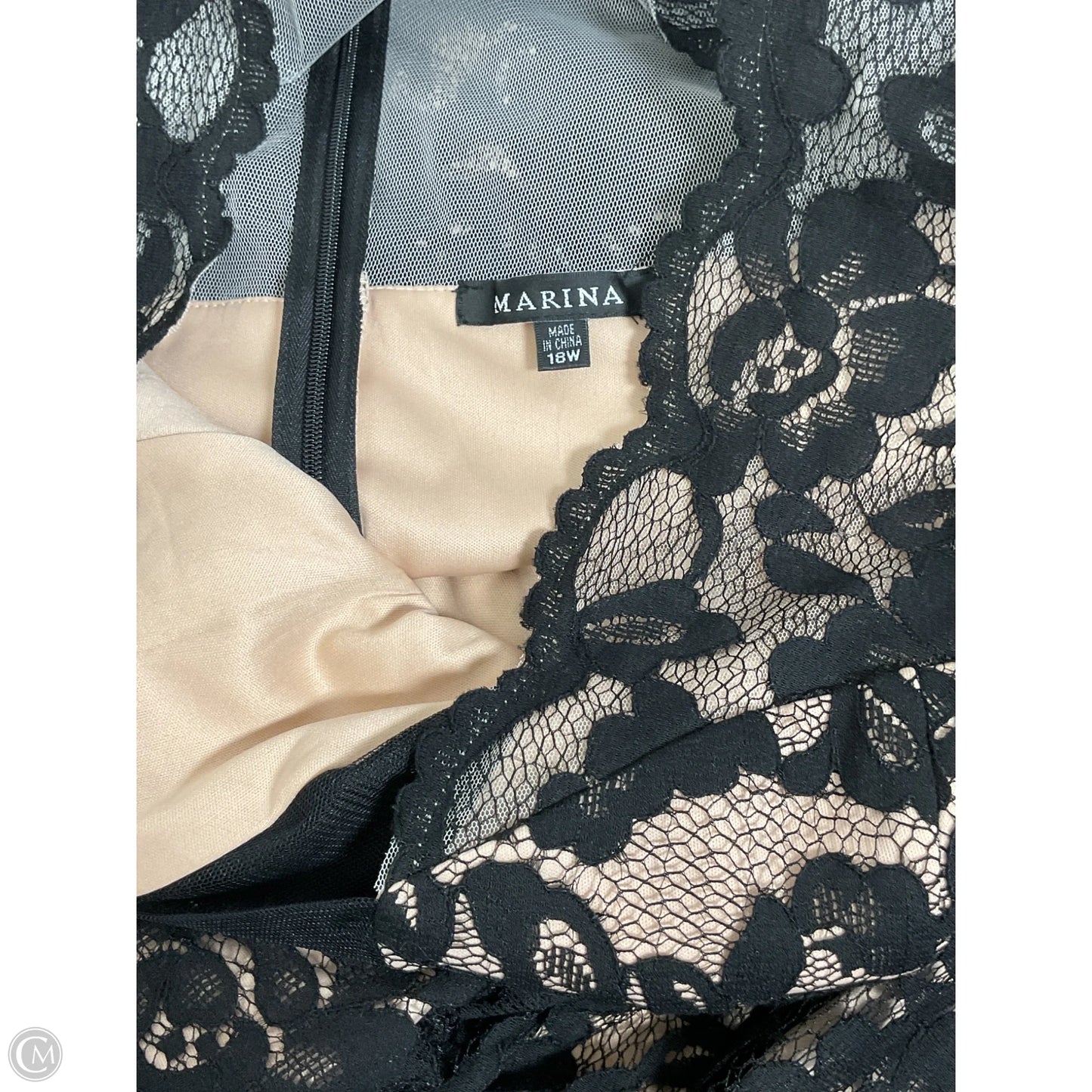 Jumpsuit By Marina In Black & Cream, Size: 1x