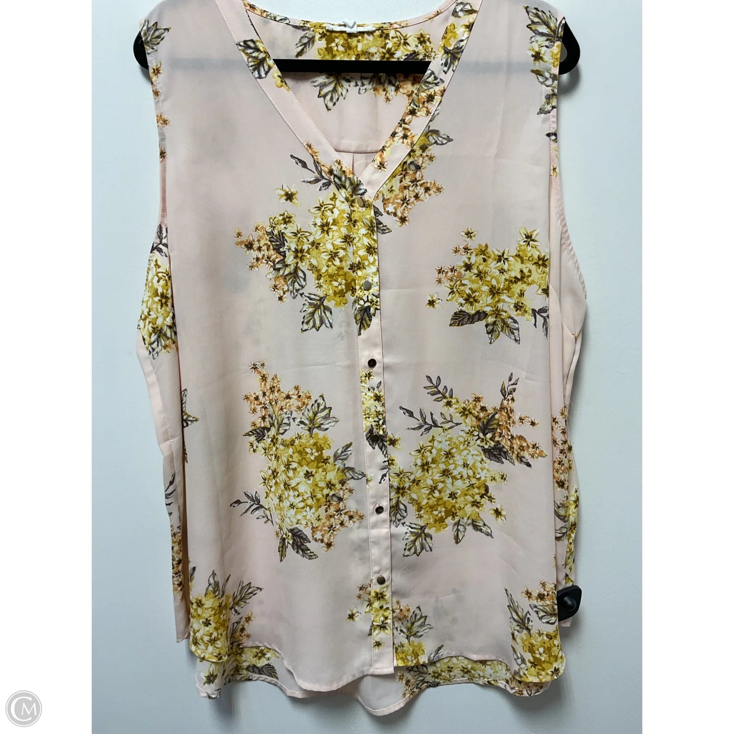 Top Sleeveless By Maurices In Pink & Yellow, Size: 2x