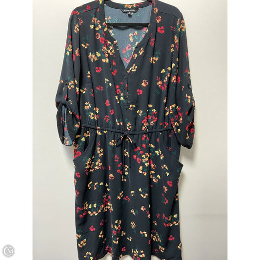 Dress Casual Midi By 41 Hawthorn In Black & Red, Size: 2x