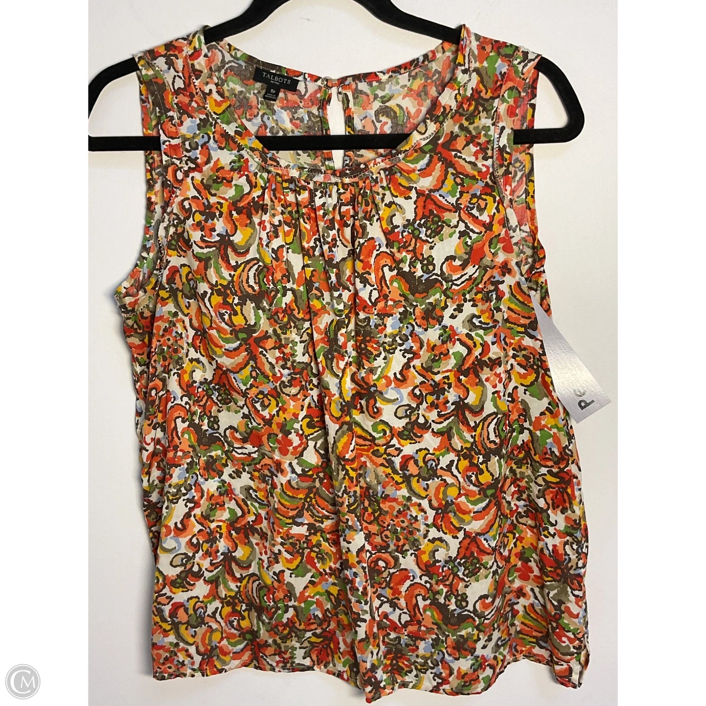 Top Sleeveless By Talbots In Orange & Yellow, Size: Mp