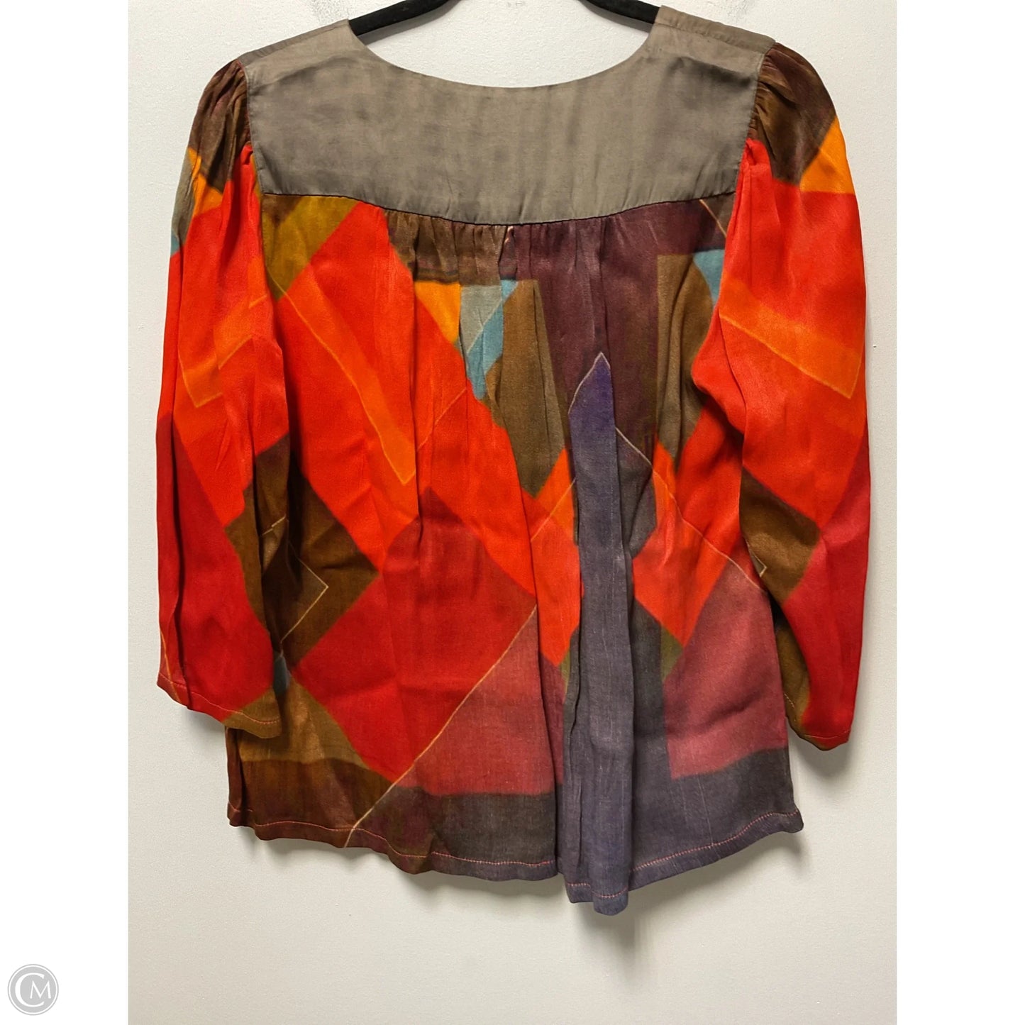 Top 3/4 Sleeve By Conditions Apply In Orange & Red, Size: M