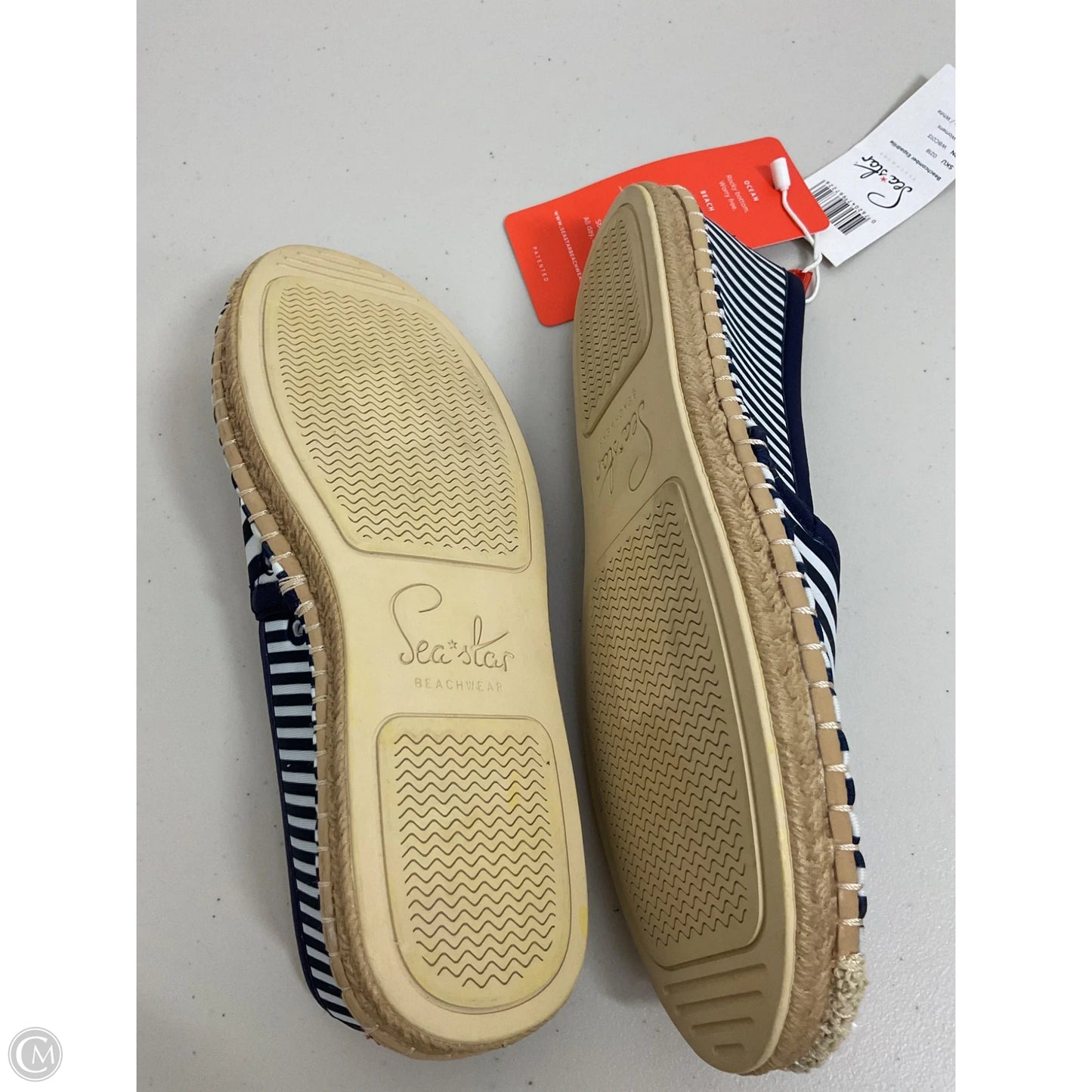 Shoes Flats By Clothes Mentor In Blue & White, Size: 8