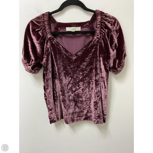 Top Short Sleeve By Loft In Mauve, Size: Xsp