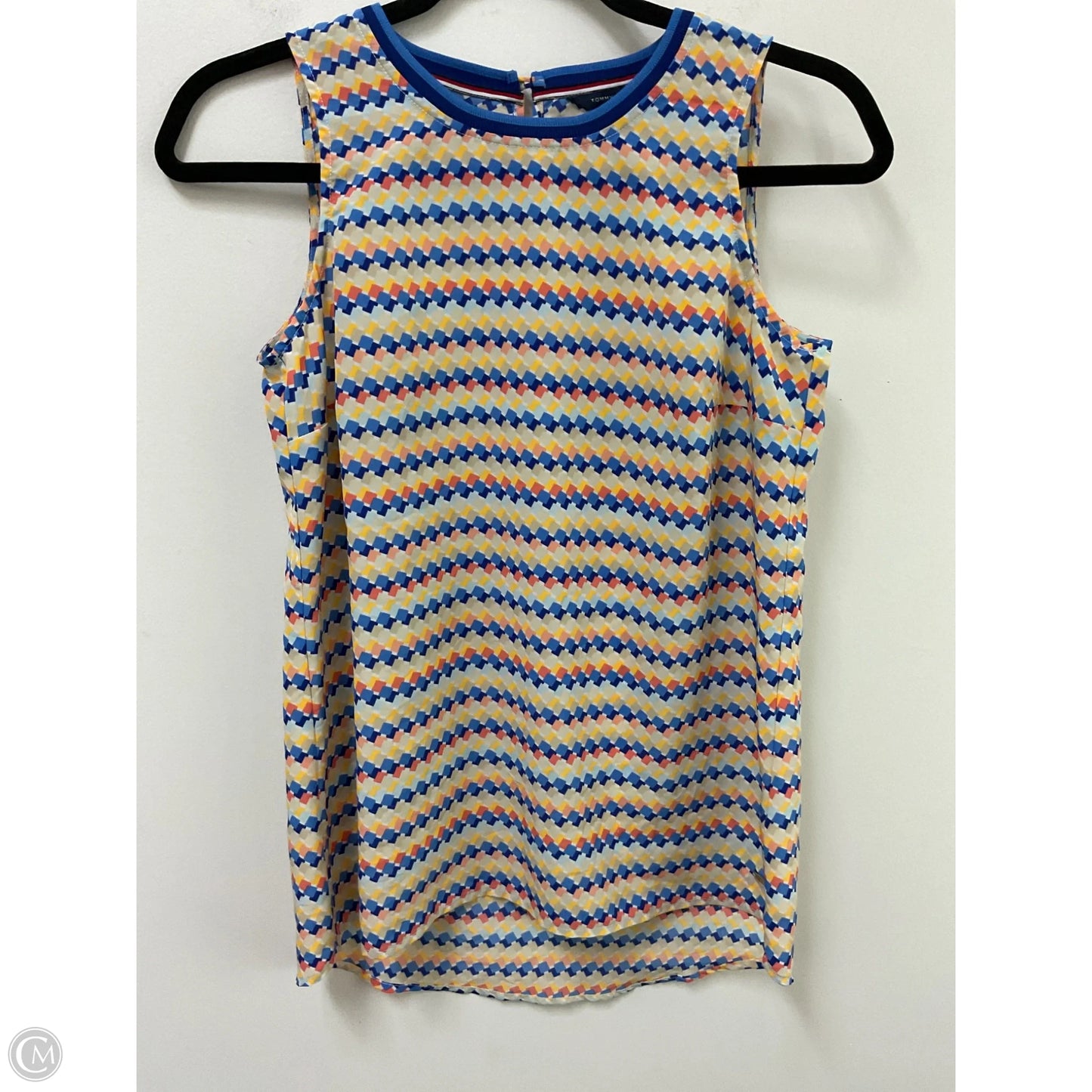 Top Sleeveless By Tommy Hilfiger In Blue & Yellow, Size: Xs