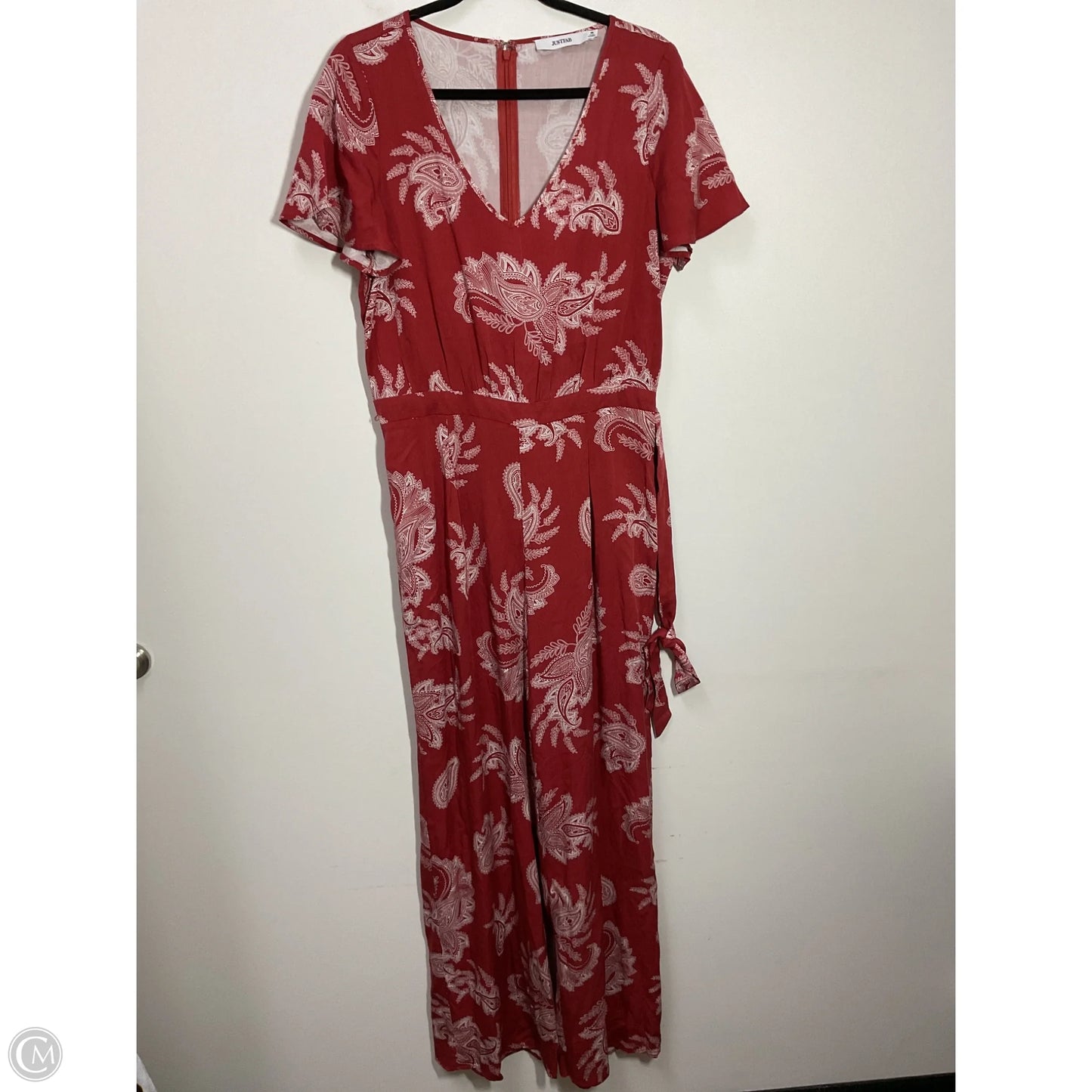 Jumpsuit By Just Fab In Orange & White, Size: M