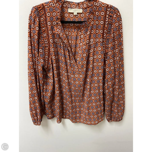 Top Long Sleeve By Loft In Blue & Orange, Size: Xl