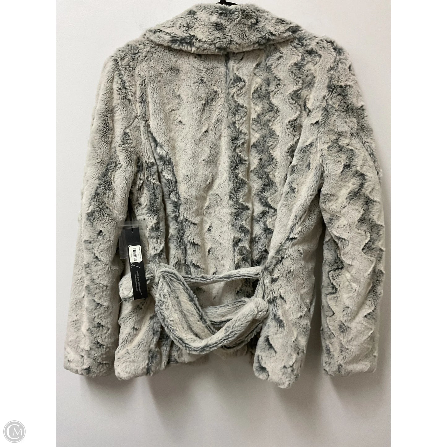 Jacket Faux Fur & Sherpa By Cmb In Grey, Size: M
