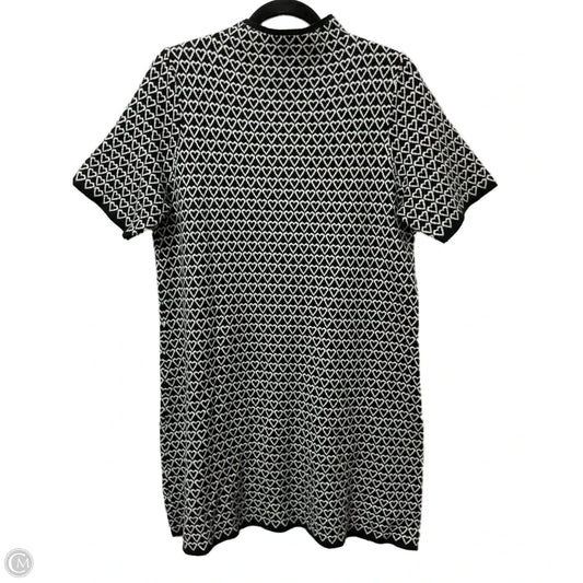 Dress Sweater By Nicole Miller In Black & White, Size: Xl