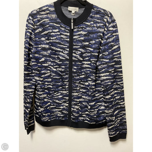 Cardigan By St John Knits In Black & Blue, Size: M