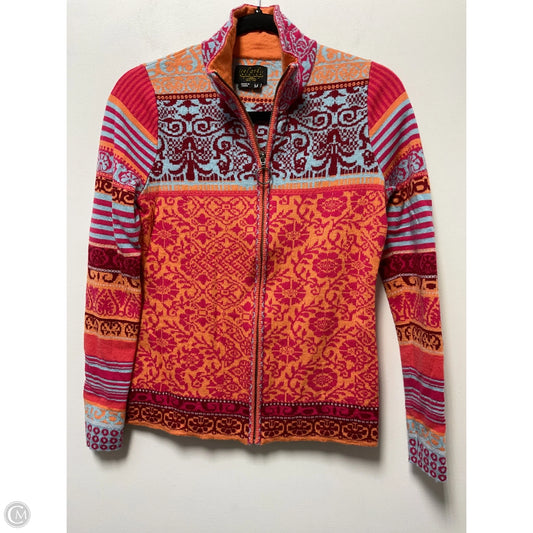 Sweater Cardigan By Icelandic Design In Orange & Pink, Size: M