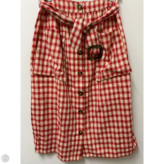 Skirt Midi By Moon River In Plaid Pattern, Size: M