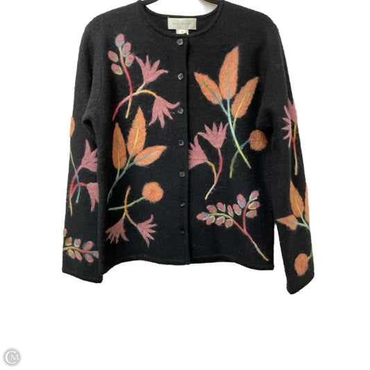 Sweater Cardigan By Susan Bristol In Black & Pink, Size: M