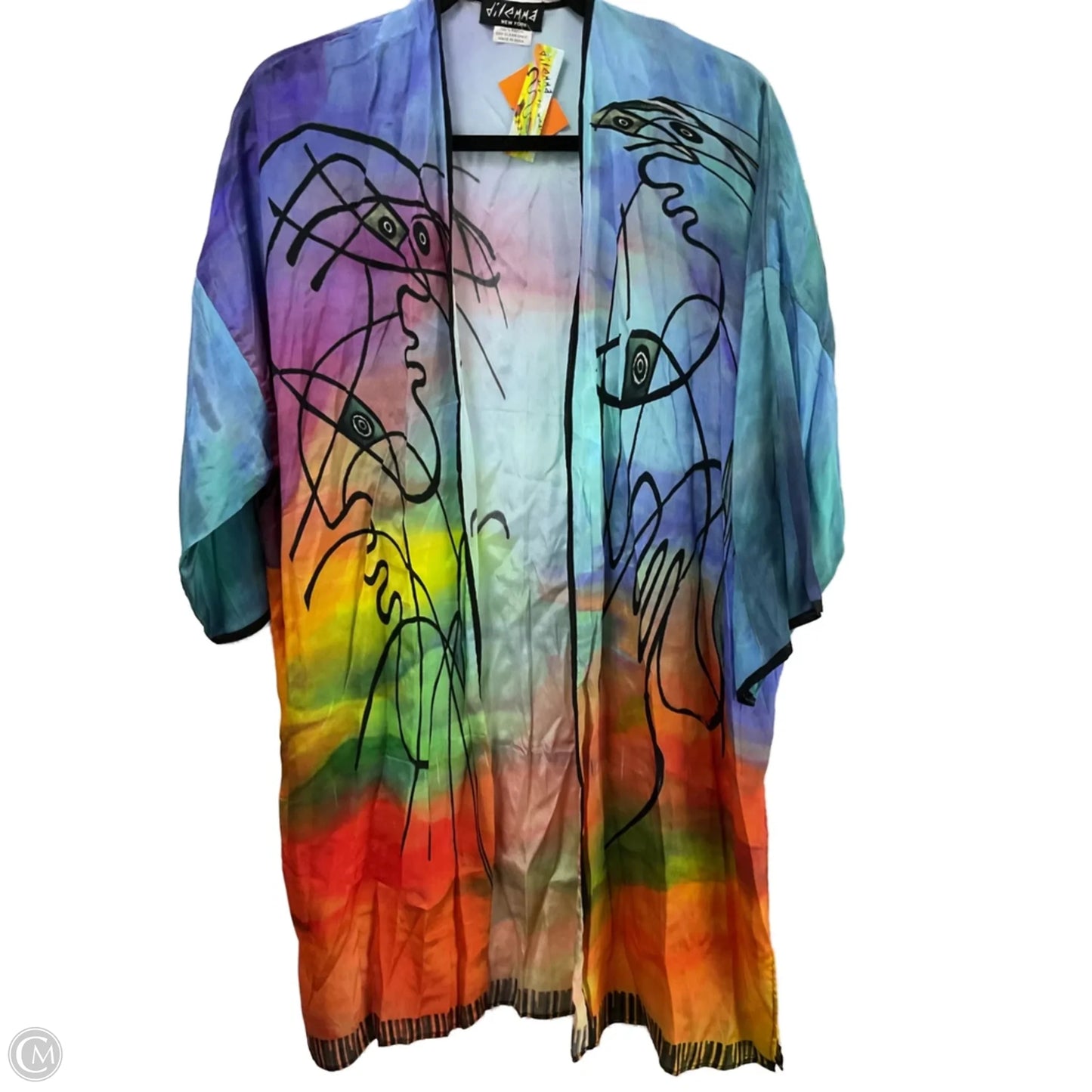 Kimono By Clothes Mentor In Multi-colored, Size: Osfm