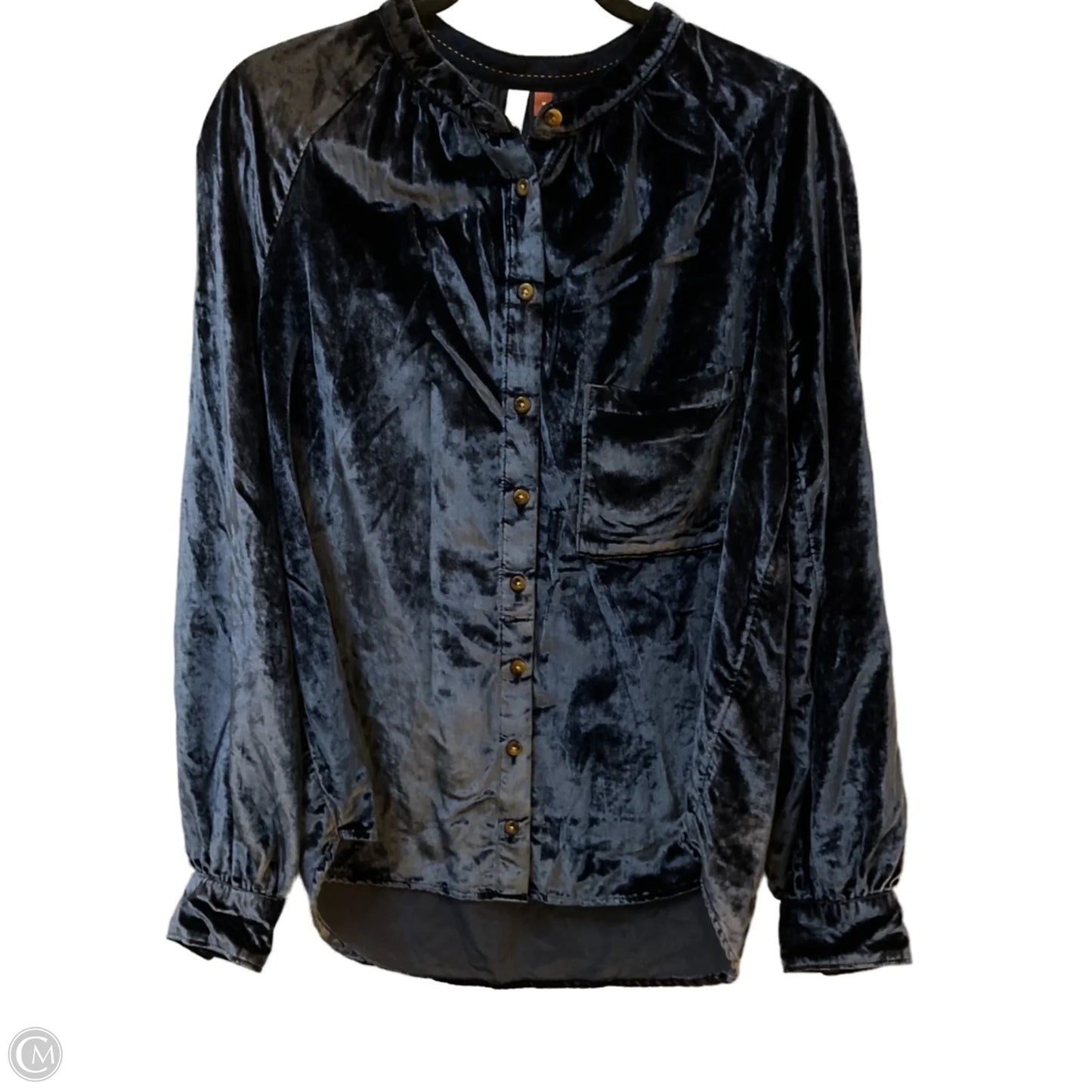 Top Long Sleeve By Pilcro In Navy, Size: M
