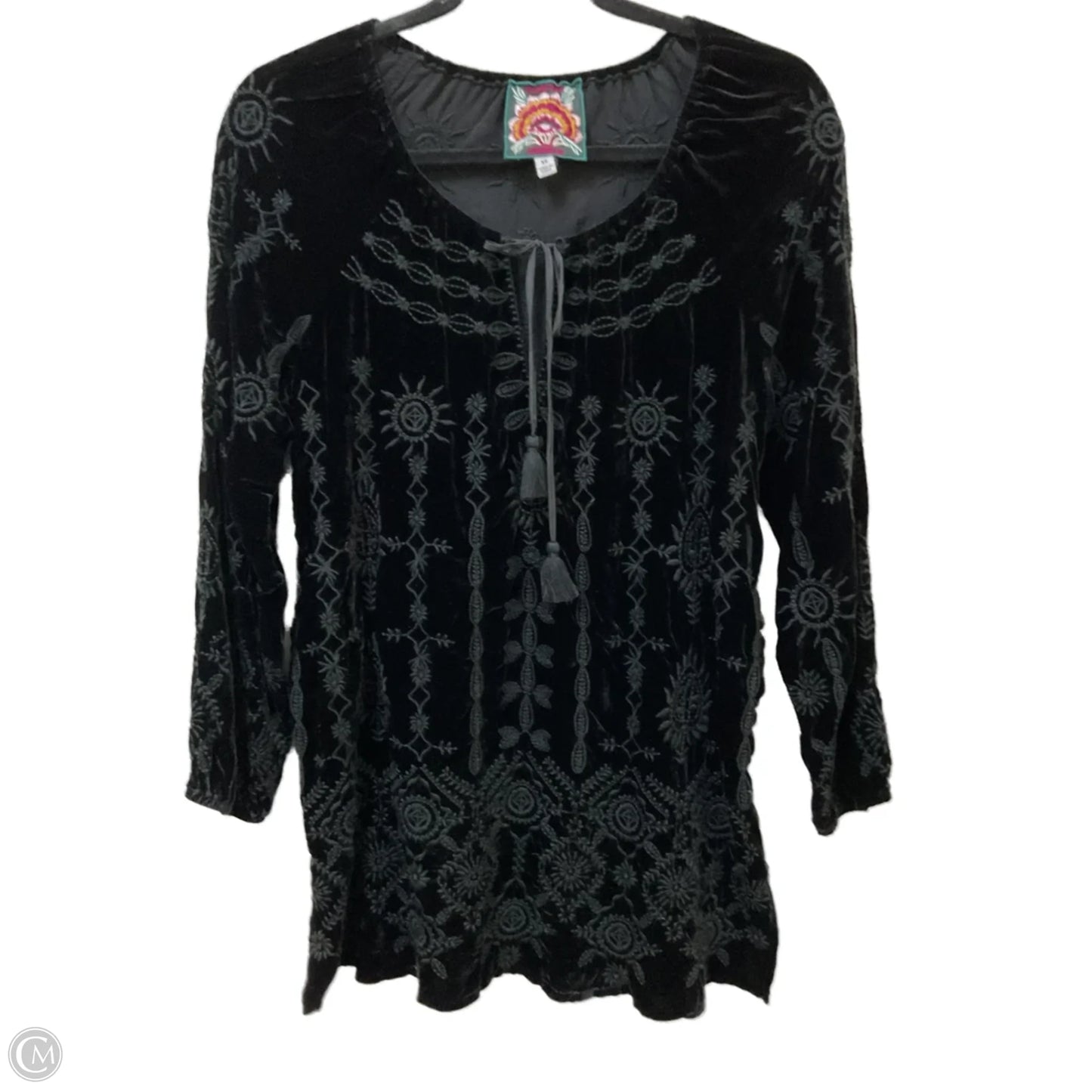 Tunic Long Sleeve By Johnny Was In Black, Size: Xs
