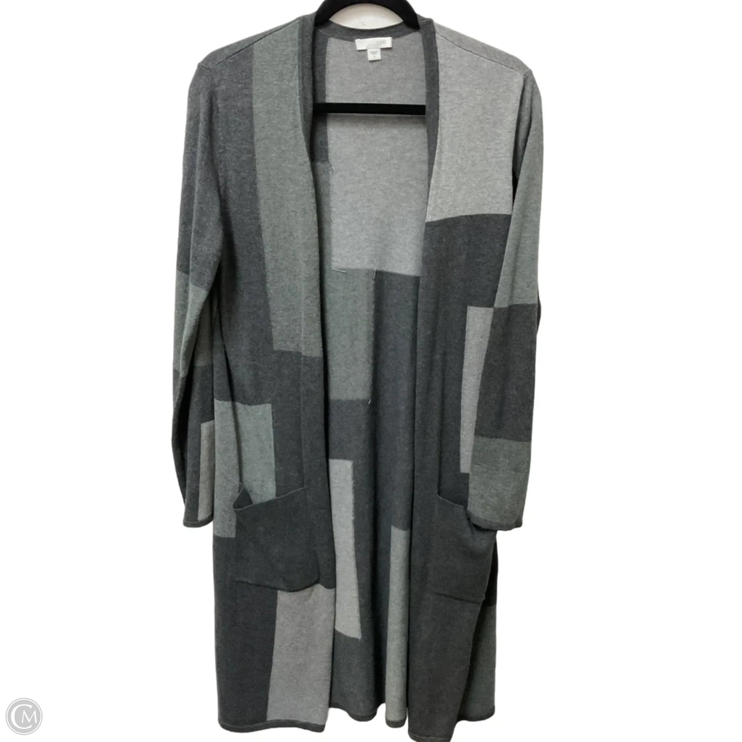 Sweater Cardigan By J. Jill In Black & Grey, Size: S