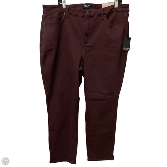 Jeans Straight By Not Your Daughters Jeans In Maroon, Size: 18