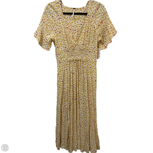 Dress Casual Midi By Free People In Yellow, Size: S