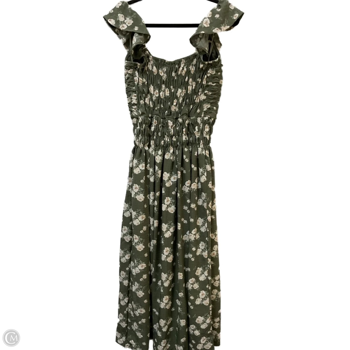 Dress Casual Midi By And Now This In Green & White, Size: M