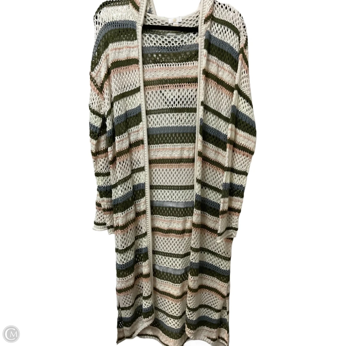 Sweater Cardigan By Charming Charlie In Striped Pattern, Size: Xl