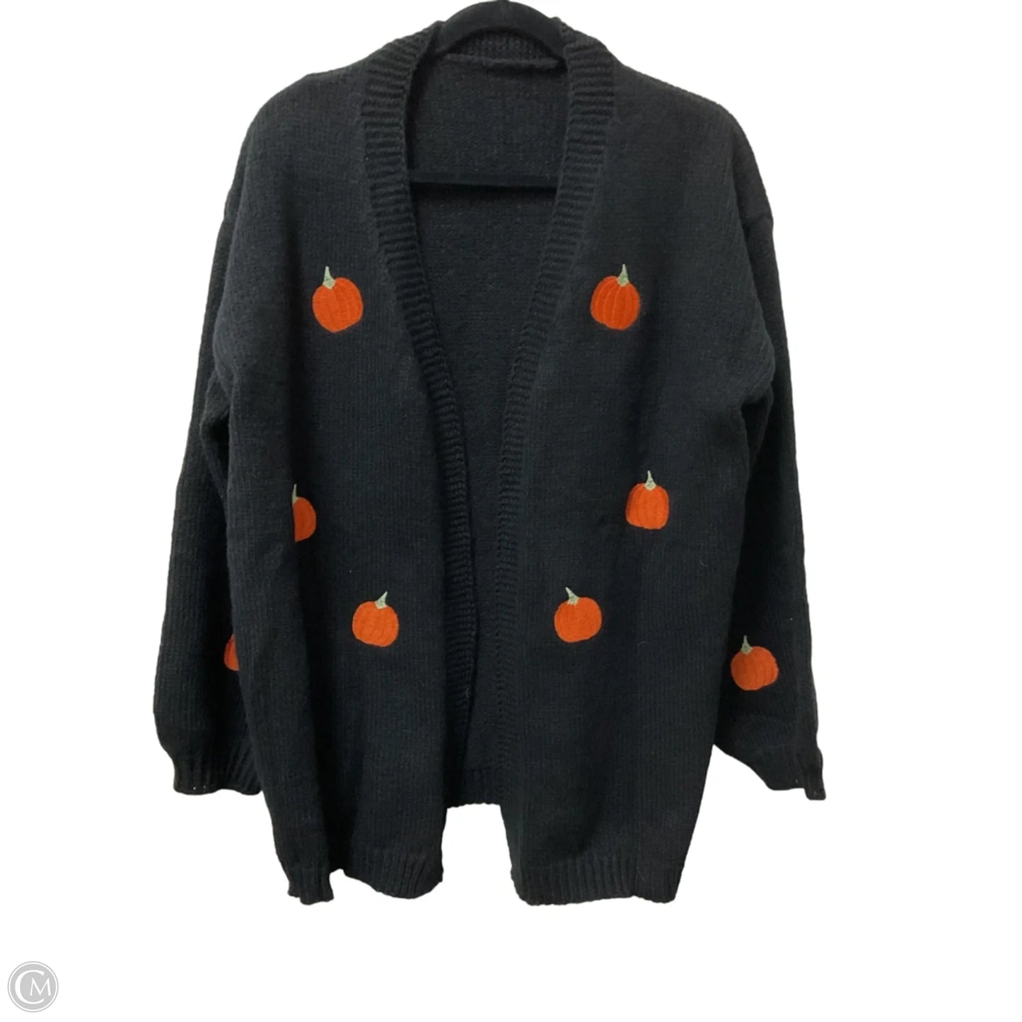 Sweater Cardigan By Cme In Black & Orange, Size: Xl