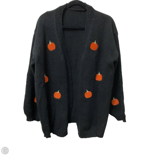 Sweater Cardigan By Cme In Black & Orange, Size: Xl