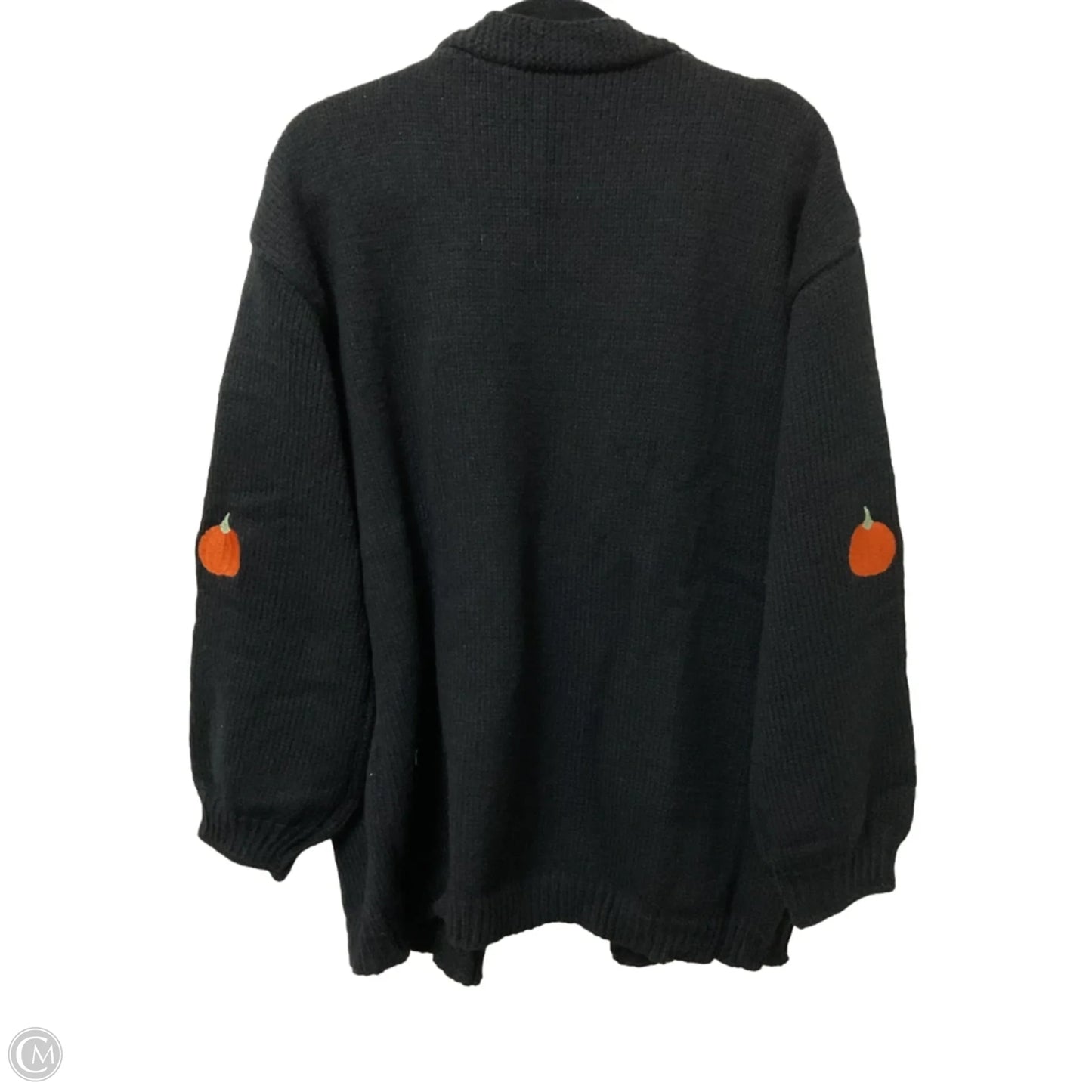 Sweater Cardigan By Cme In Black & Orange, Size: Xl