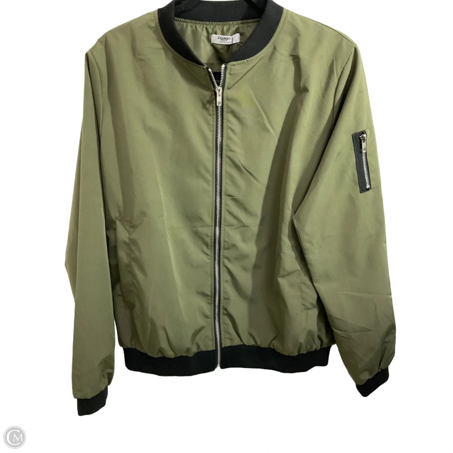 Jacket Other By Zeagoo In Black & Green, Size: L