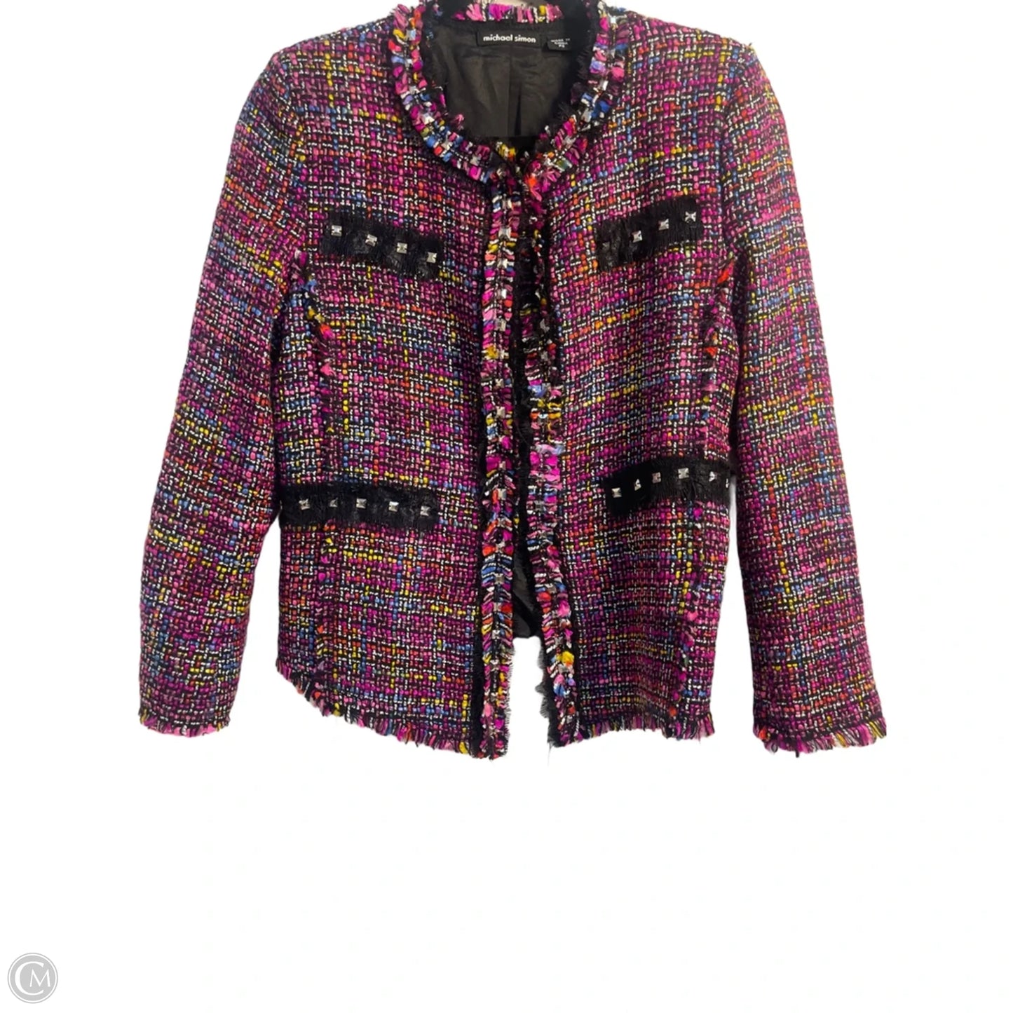 Blazer By Michael Simon In Black & Pink, Size: Sp