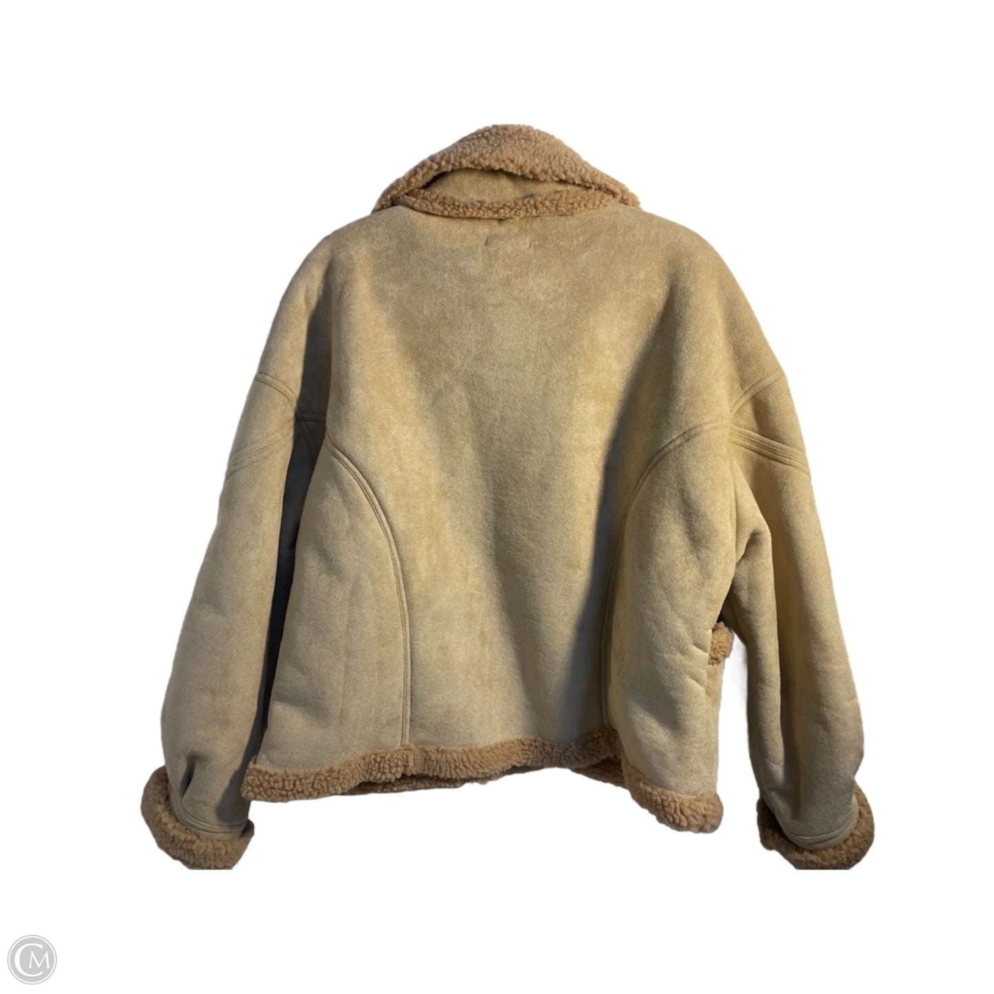 Jacket Faux Fur & Sherpa By Moon River In Tan, Size: Xl