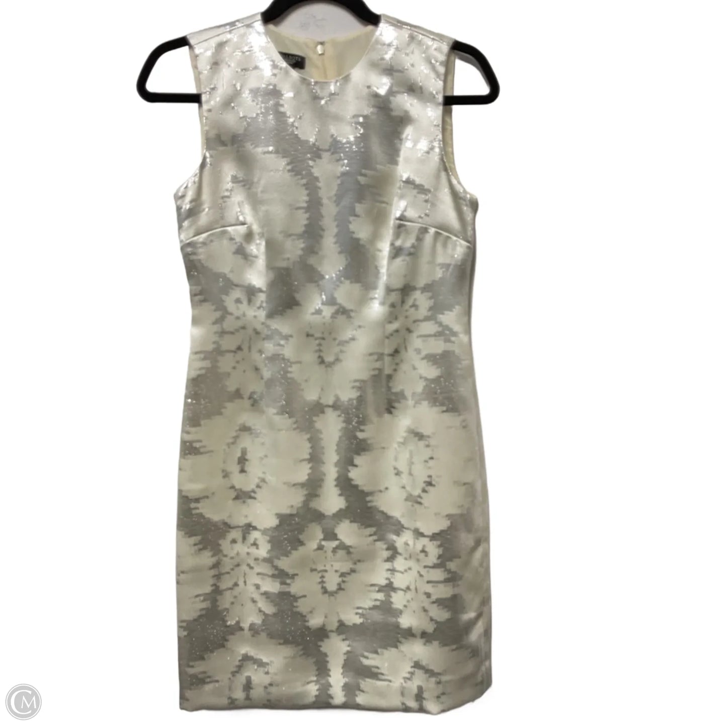 Dress Party Midi By Talbots In Cream & Silver, Size: Xsp