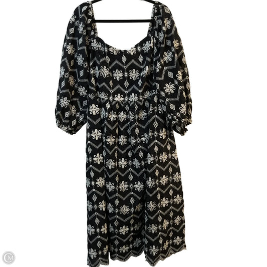 Dress Party Midi By Sugar Lips In Black & Cream, Size: 3x