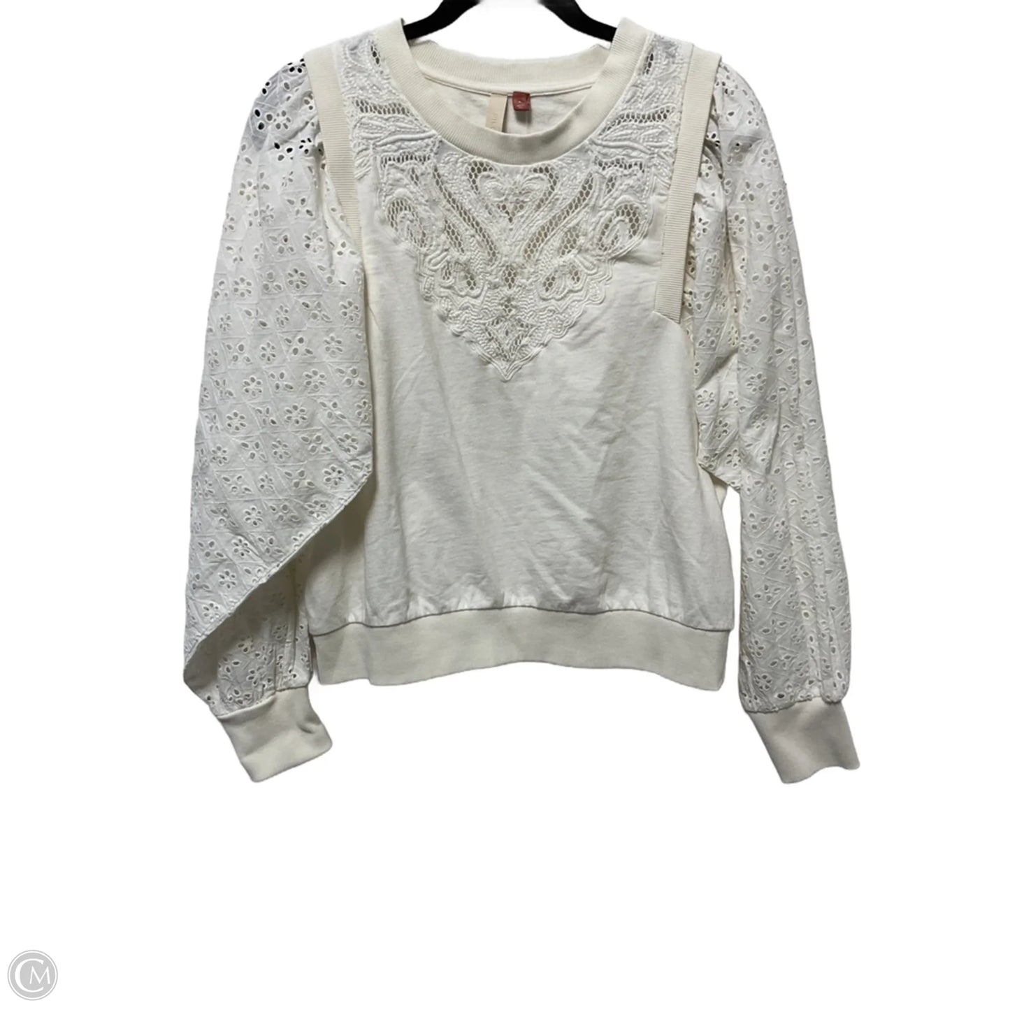 Top Long Sleeve By Pilcro In Cream, Size: S
