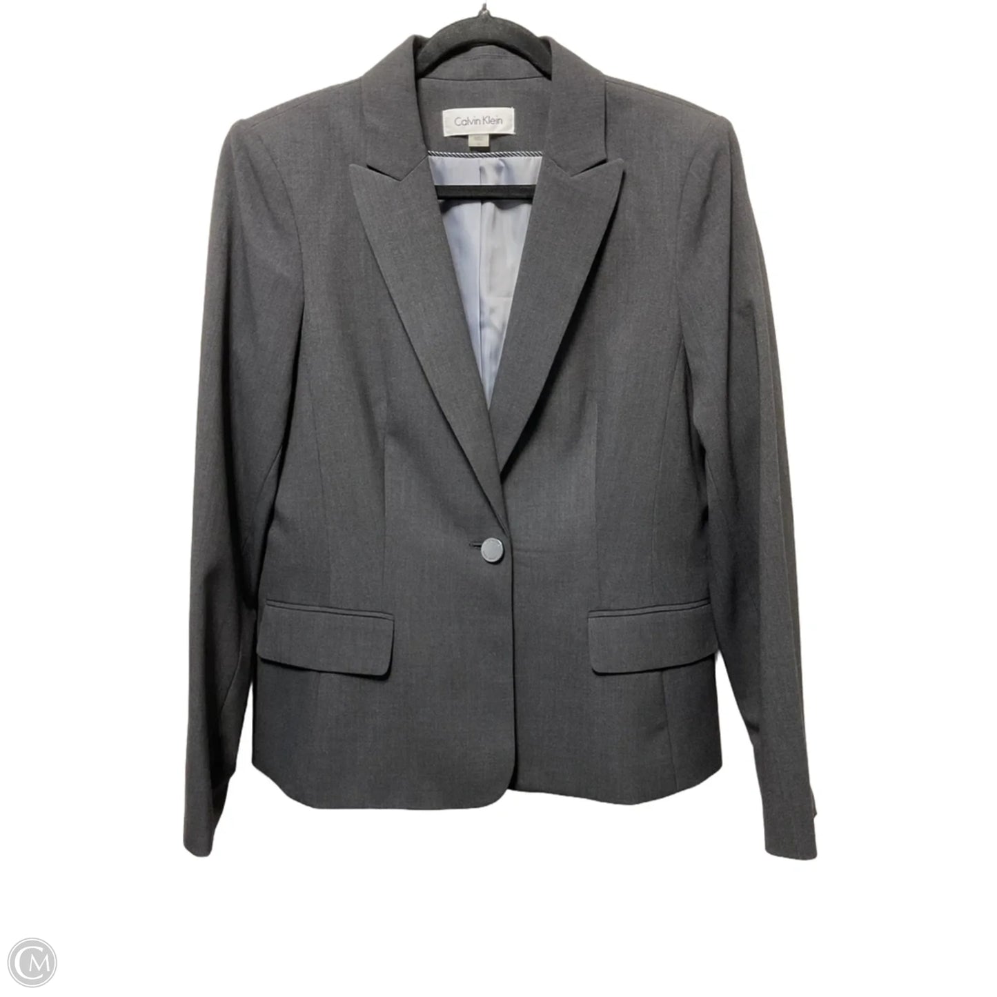 Blazer By Calvin Klein In Grey, Size: L