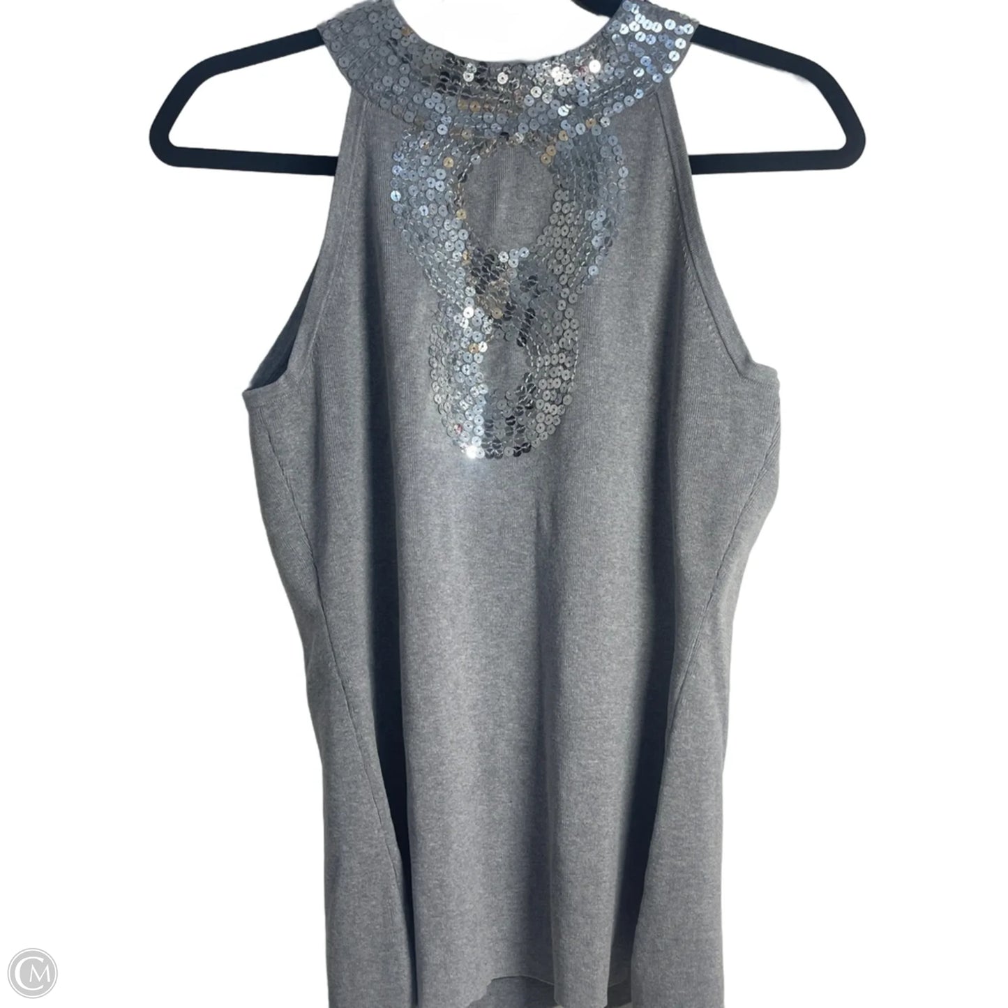 Top Sleeveless By Inc In Grey & Silver, Size: M