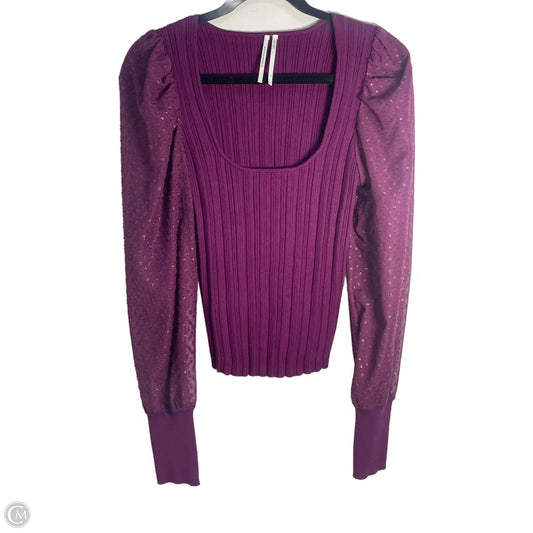 Top Long Sleeve By Anthropologie In Purple, Size: S