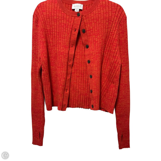 Sweater Cardigan By Cmb In Orange, Size: Xl