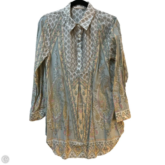 Dress Casual Midi By Soft Surroundings In Green & Pink, Size: S