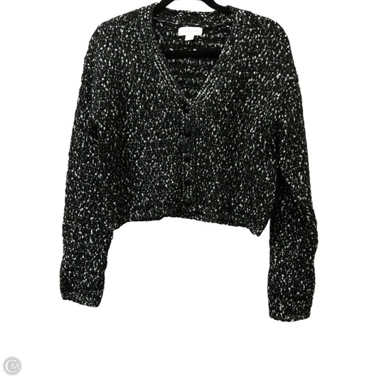 Sweater Cardigan By Treasure And Bond In Black & Silver, Size: S