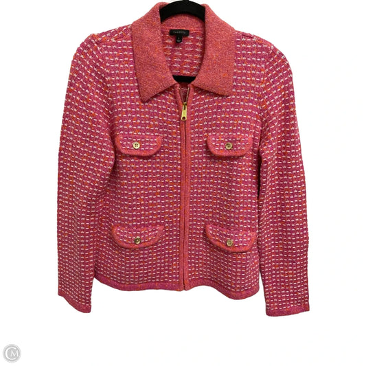 Sweater Cardigan By Talbots In Orange & Pink, Size: S