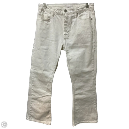 Jeans Boot Cut By Frame In White Denim, Size: 2