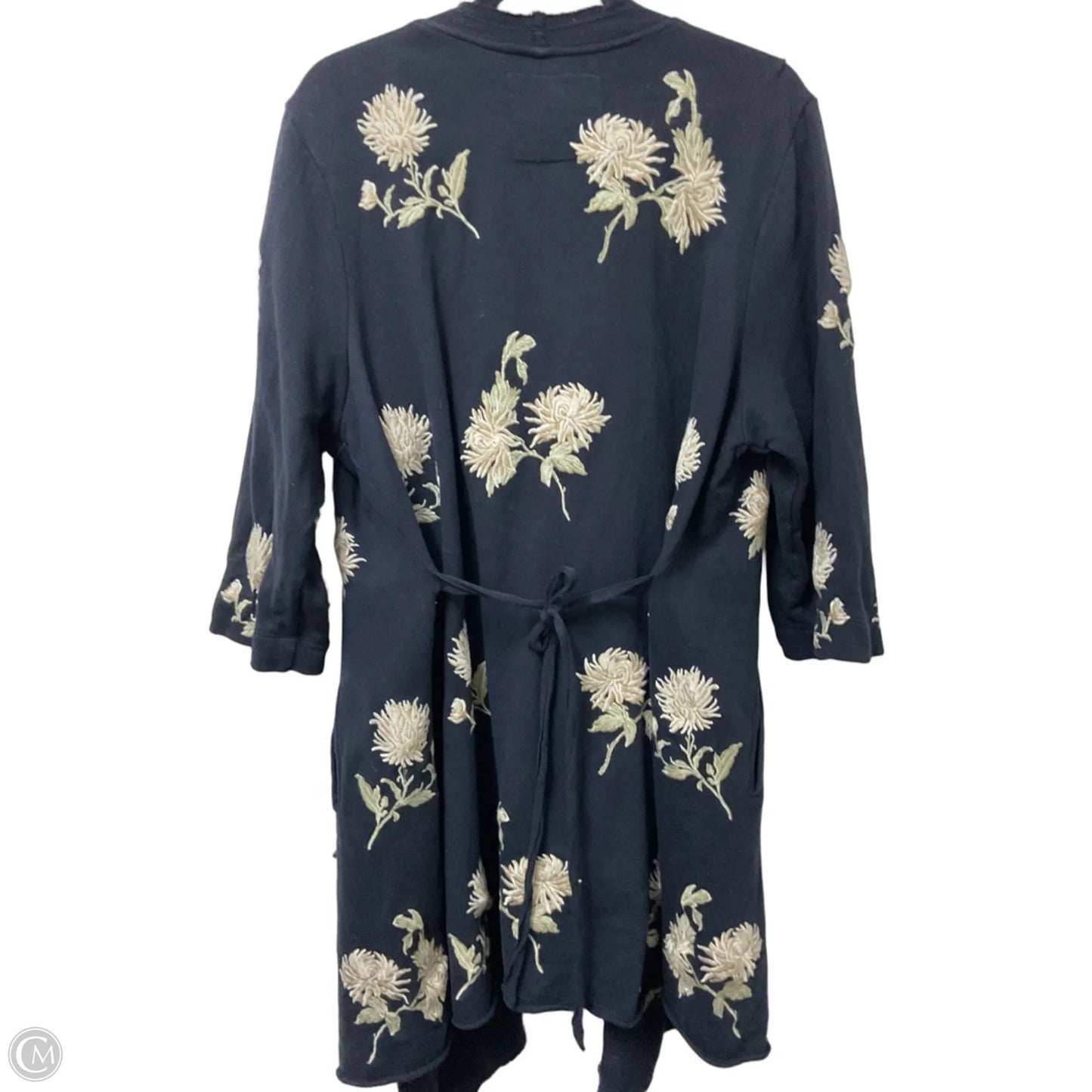 Sweater Cardigan By Johnny Was In Black & Cream, Size: M