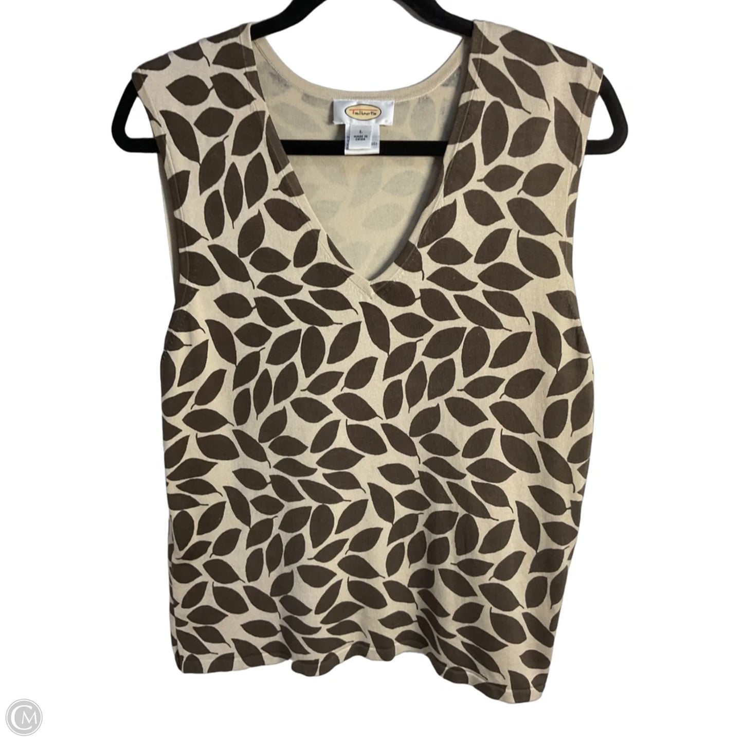 Top Sleeveless By Talbots In Brown & Tan, Size: L