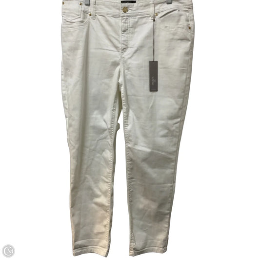 Jeans Straight By Chicos In White Denim, Size: 10